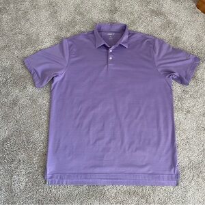 Johnnie-O Men's XL Purple White Stripe Polo Shirt The Pinehills Golf Club
